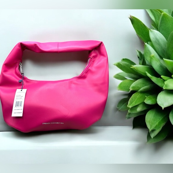 NWT MSRP $108 French Connection Brie Medium Shoulder Bag in Raspberry Sorbet - Picture 5 of 8